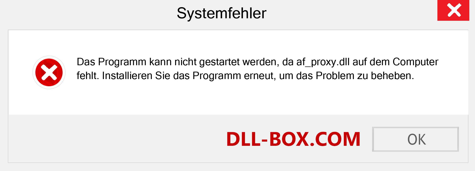 af_proxy.dll-Datei fehlt?. Download für Windows 7, 8, 10 - Fix af_proxy dll Missing Error unter Windows, Fotos, Bildern