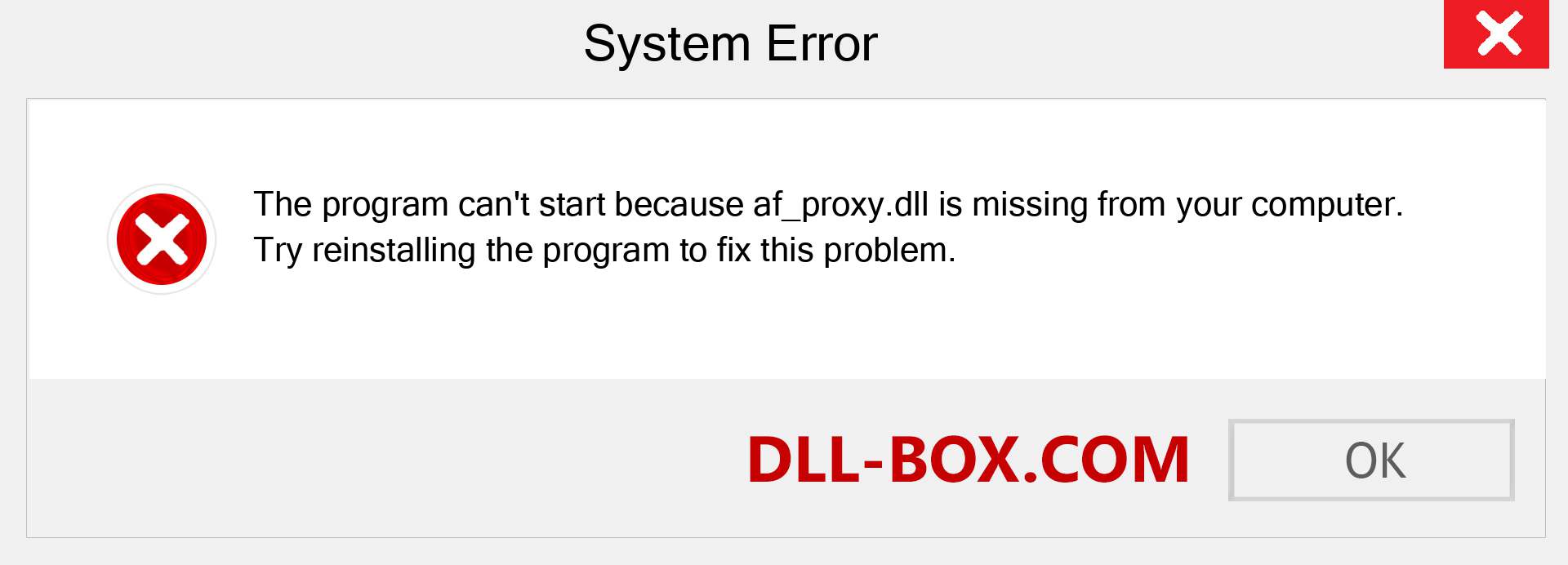  af_proxy.dll file is missing?. Download for Windows 7, 8, 10 - Fix  af_proxy dll Missing Error on Windows, photos, images