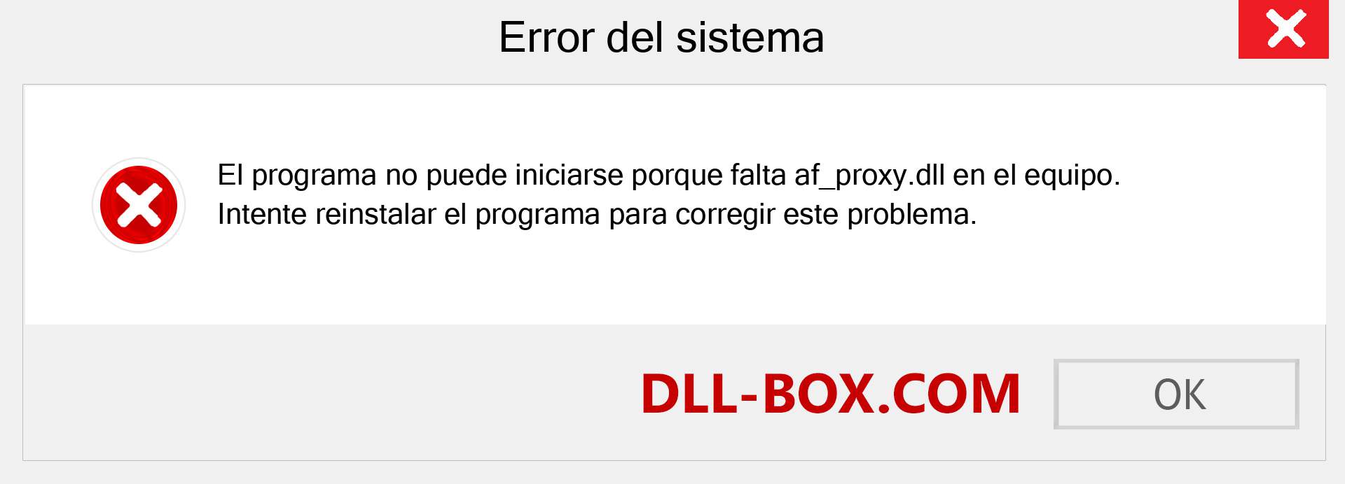 ¿Falta el archivo af_proxy.dll ?. Descargar para Windows 7, 8, 10 - Corregir af_proxy dll Missing Error en Windows, fotos, imágenes